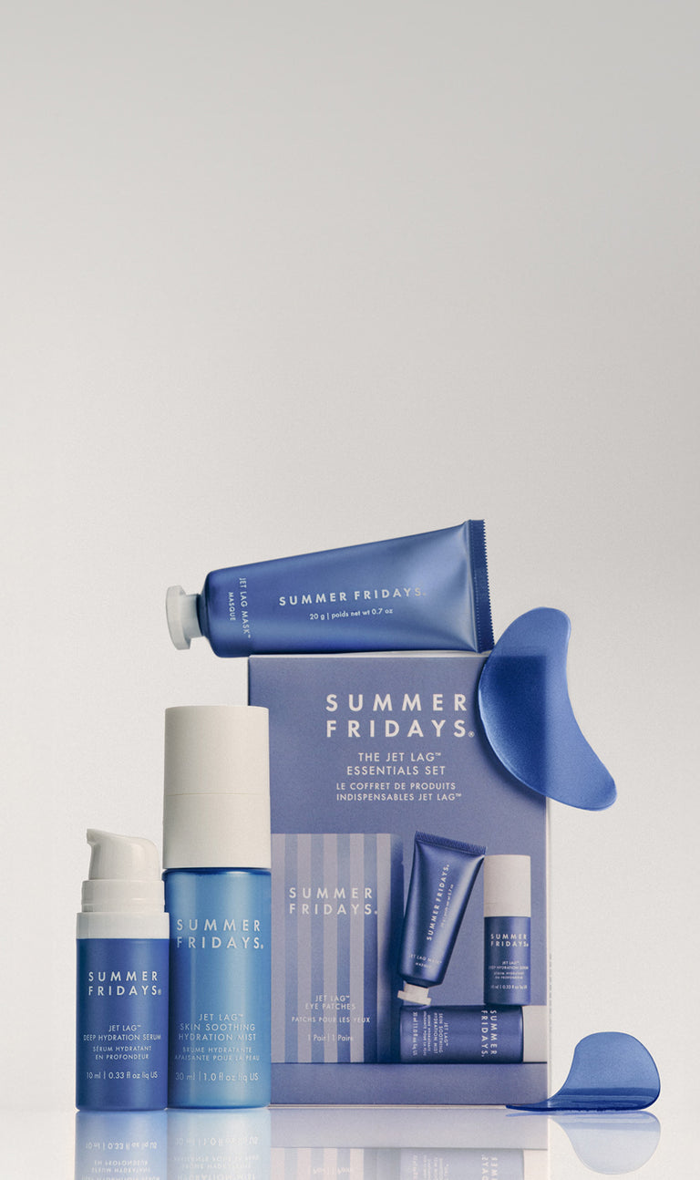 Summer Fridays skincare products on a light gray background