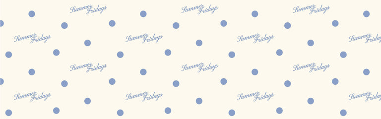 Pattern of blue dots with 'Summer Fling' text on a white background