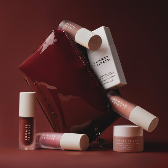 Glossy Pouch in Midnight Berry