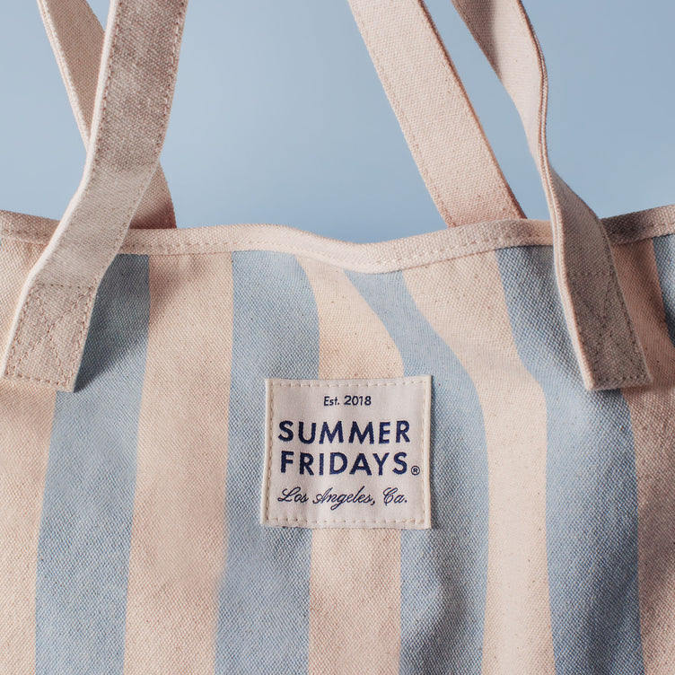 Stripped Blue Tote hover image